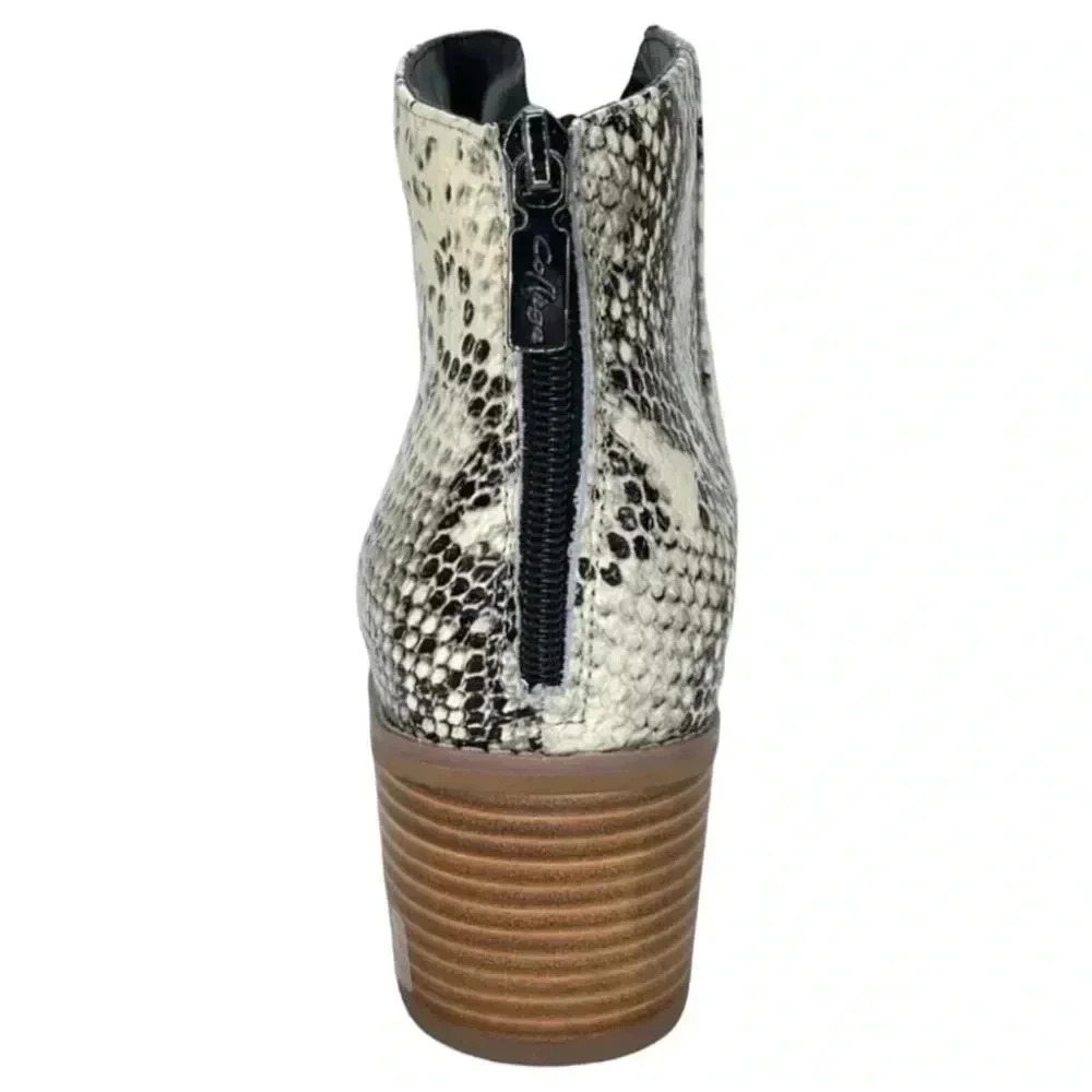 Aqua College Emily Leather Snake Print Waterproof Womens Booties Size 7M - Picture 7 of 14